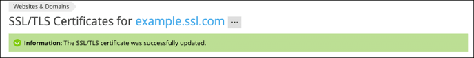 Certificate updated