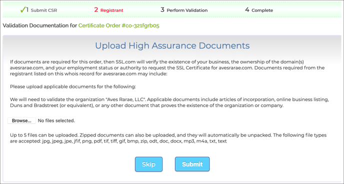 Upload Documents