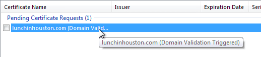Domain Validation Triggered